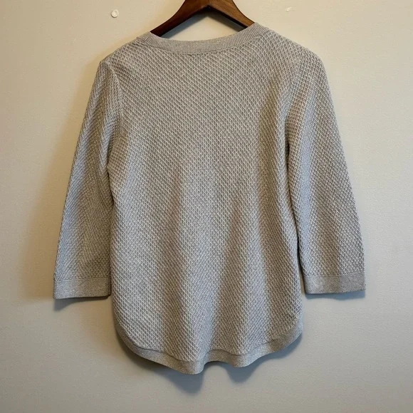 Tommy Hilfiger Glitter Metallic Comfy Knit Knitted Scoop Neck Sweater Top Grey - Picture 7 of 9